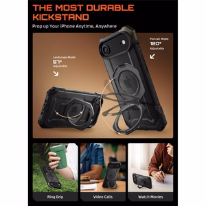 Supcase UB Grip Mag MagSafe Suojakuori iPhone 17 Air:lle - Musta