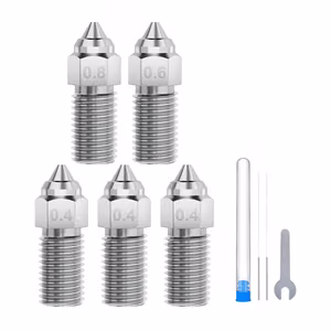 ELEGOO Neptune 4 / 4 Pro -karkaistu teräsuutinsetti (0,4 mm x3, 0,6 mm x1, 0,8 mm x1)