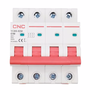 Miniature Circuit Breaker, 4P, 50A, Class C, 6kA