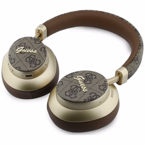Wireless headphones Guess ENC 4G Gold Script Metal brown