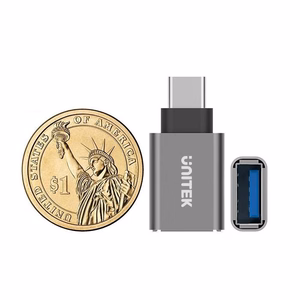 UNITEK Y-A025CGY kaapelin liitäntäsovitin USB Type-C USB Type-A Metallinen