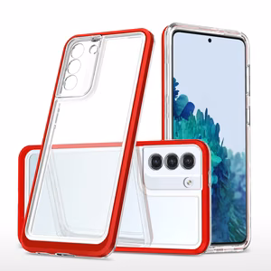 Kirkas 3in1 tapauksessa Samsung Galaxy S22 + (S22 Plus) kehys geeli kansi punainen