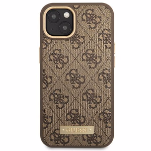 Guess GUHMP14MU4GPRW iPhone 14 Plus 6.7 ruskea / ruskea kovakuori 4G Logo Plate MagSafe