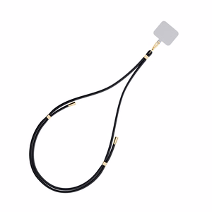 3mk EasyClip puhelimen kaulahihna, musta (kultaiset osat)