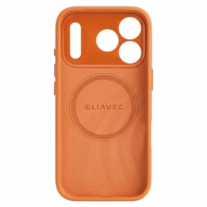 Liavec Silk Shield suojakuori metallisella kamerakehyksellä Iphone 17 Pro -puhelimelle oranssi