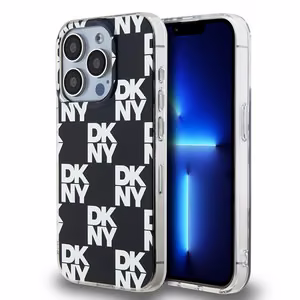 DKNY IML Checkered Mono Pattern Suojakuori iPhone 15 Pro:lle - musta