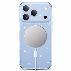 Tech-Protect FlexAir MagSafe -suojakuori iPhone 17 Pro Max / 18 Pro Max -malleille, läpinäkyvä glitterillä