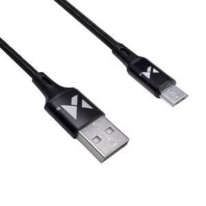 Wozinsky Kaapeli USB - microUSB 2,4A 1m musta (WUC-M1B)