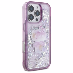 Hello Kitty Liquid Glitter 50TH Anniversary Party Suojakuori iPhone 16 Pro Max:lle - violetti