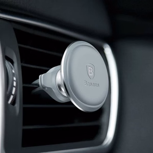 Baseus magneettinen autoteline kaapelipidikkeellä hopea ilmastointisäleikköön