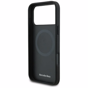 Mercedes Nahkainen Laurel Leaves MagSafe Suojakuori iPhone 17 Pro Max:lle - musta