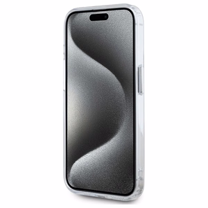 Karl Lagerfeld IML Metal Choupette Head MagSafe iPhone 15 Pro Suojakuori - valkoinen