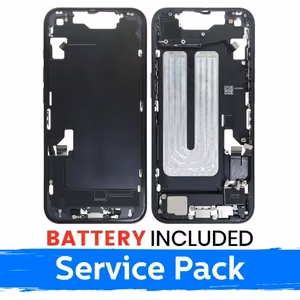 Apple iPhone 16e keskikehys + akku musta (service pack)