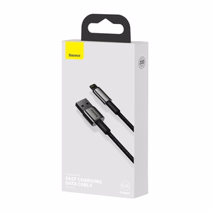 Baseus Tungsten Gold Kaapeli USB - Lightning 2.4A 2m (musta)