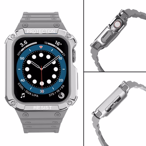 Protect Strap Band for Apple Watch 38/40/41mm Armored Case Strap - harmaa, hopea