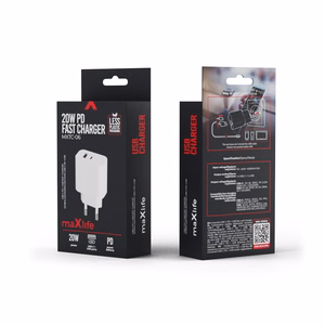 Maxlife MXTC-06 PD QC charger 1x USB-C 1x USB 20W white