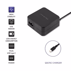 Qoltec 51027 laturi 65 W, USB-C PD