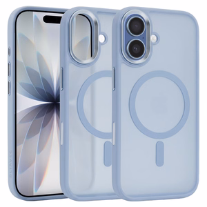 Liavec Cloudy suojakuori metallisella kamerakehyksellä Iphone 17 -puhelimelle sininen (kameran ohjauspainike)