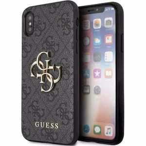 Guess 4G Big Metal Logo iPhone X/XS Suojakuori - Harmaa
