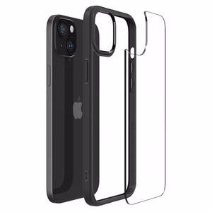 Spigen Crystal Hybrid Suojakuori iPhone 15 Plus:lle - Kirkas Musta