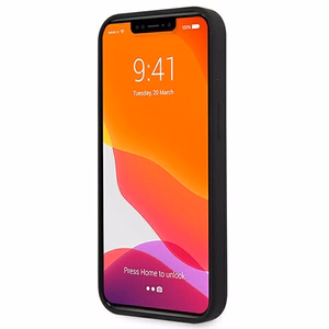 Guess GUHCP13SLS4GGBK iPhone 13 mini 5.4" musta/musta kova kotelo Silikoni 4G Logo