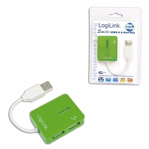 LogiLink UA0138 Smile – 4-port USB 2.0 hub, green