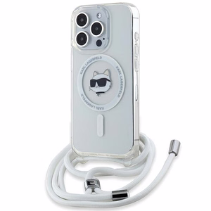 Karl Lagerfeld IML Choupette Head & Cord MagSafe Suojakuori iPhone 14 Pro Maxille - läpinäkyvä