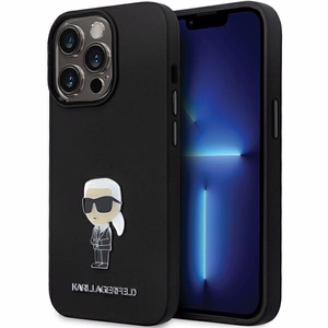 Karl Lagerfeld KLHCP14LSMHKNPK Suojakuori iPhone 14 Pro:lle - musta Silikoninen Ikonik Metal Pin