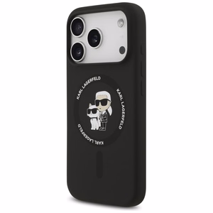 Case Karl Lagerfeld Liquid Silicone Karl and Choupette MagSafe Apple iPhone 17 Pro Max black