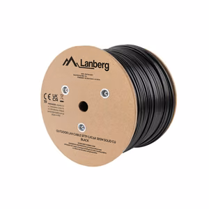 Lanberg Lan Cable Cat.6A SFTP 305M Solid Outdoor CU Black Fluke Passed LCS6-21CU-0305-BK