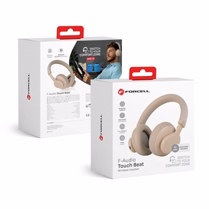 Wireless headphones Forcell F-Audio Touch Beat ANC beige