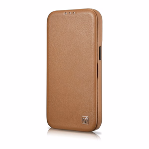iCarer CE Premium Leather Folio Case iPhone 14 Pro Magneettinen Flip Leather Folio Case MagSafe ruskea (WMI14220714-BN)