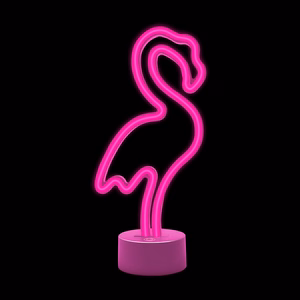 Neon LED jalustalla FLAMINGO vaaleanpunainen USB-C FSC-11 Forever Light