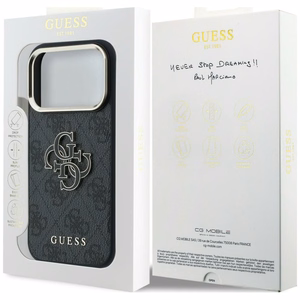 GUESS GUE005482 (PU FW Resin Logo) suojakuori laitteelle iPhone 18 Pro Max / 17 Pro Max, väri: musta