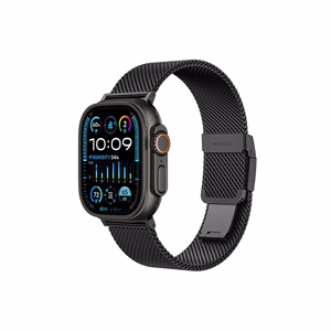 AmazingThing Titan Premium -metallihihna Apple Watch 38/40/41/42/44/45/46/49mm:lle, musta