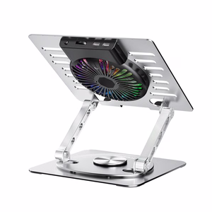 Wozinsky WDCX-X16-AS CoolBase RGB 360° Jäähdytysteline Kannettavalle Tietokoneelle ja Tabletille - Hopea