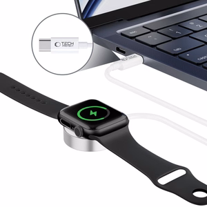 Tech-Protect UltraBoost magneettinen induktiivinen laturi USB-C -liittimellä Apple Watchille 1.2m - valkoinen