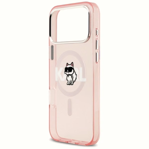 KARL LAGERFELD suojakuori iPhone 17 Pro Max MagSafe-yhteensopiva (KLHMP17XHGCHGKBP, IML Choupette Sketch Logo) pinkki