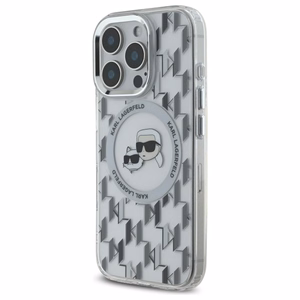 Karl Lagerfeld IML Monogram Karl ja Choupette Head MagSafe iPhone 16 Pro Suojakuori - Kirkas