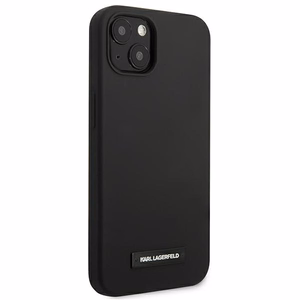 Karl Lagerfeld Silikoni Plaque Case iPhone 13 mini - musta