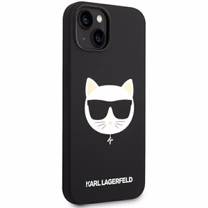 Karl Lagerfeld KLHMP14MSLCHBK iPhone 14 Plus 6.7 kovakuori musta / musta Silicone Choupette Head Magsafe