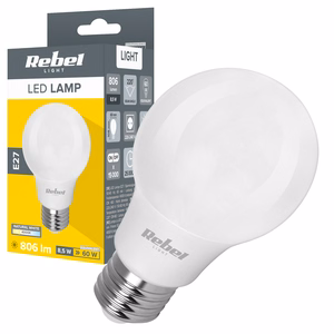 Rebel A60 E27 LED-lamppu, 8,5 W, 4000 K, 230 V