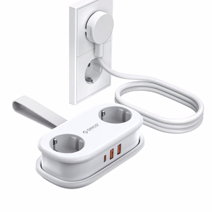 Orico APP 15.5W 5in1 jatkojohto 2x AC + 2x USB-A + 1x USB-C - valkoinen