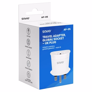 Savio AP-05 virta-adapteri sisäkäyttöön 2500 W valkoinen