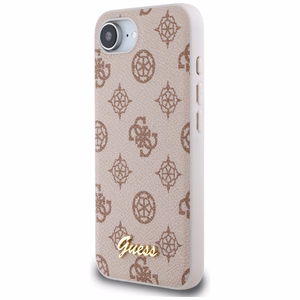 GUESS Peony Script Logo MagSafe Alkuperäinen Suojakuori iPhone 17e/16e:lle - Ruskea