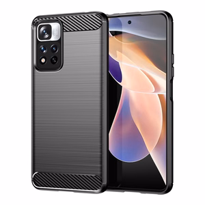 Carbon Case joustava kotelo kansi Xiaomi Redmi Note 11 Pro+ 5G (Kiina) / 11 Pro 5G (Kiina) / Mi11i HyperCharge / Poco X4 NFC musta