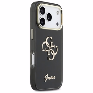 Guess IML 4G Script Metal Suojakuori iPhone 17 Pro:lle - Musta