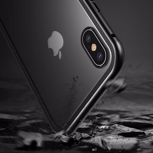 Wozinsky Full Magnetic Case Full Body etu- ja takakuori sisäänrakennettu lasi Vivo X60 musta läpinäkyvä musta läpinäkyvä