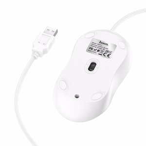 Wire mouse Hoco USB A 1600 dpi GM13 white