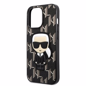 Karl Lagerfeld KLHCP13LPMNIKBK iPhone 13 Pro / 13 6.1" kovakuori musta/musta Monogram Ikonik Patch